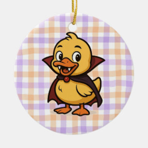 Niedlicher Cartoon Halloween Entenvampire Keramik Ornament