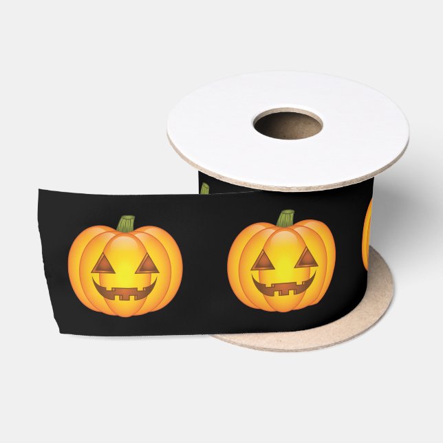 Niedlicher Cartoon Halloween Jack O’Lantern Pumpki Satinband (Spule)