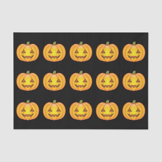 Niedlicher Cartoon Halloween Jack O’Lantern Pumpki Seidenpapier (Vorderseite)