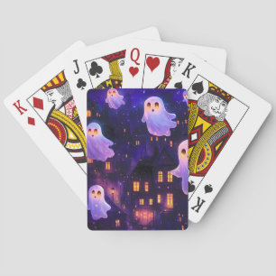 Niedlicher Cartoon Halloween Mitternachtsflieger Spielkarten