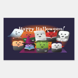 Niedlicher Cartoon Halloween-Monster Rechteckiger Aufkleber