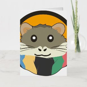 Niedlicher Cartoon Hamster mit einem farbigen Scha