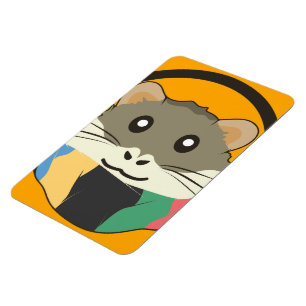 Niedlicher Cartoon Hamster mit einem farbigen Scha Magnet