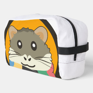 Niedlicher Cartoon Hamster mit einem farbigen Scha Waschbeutel