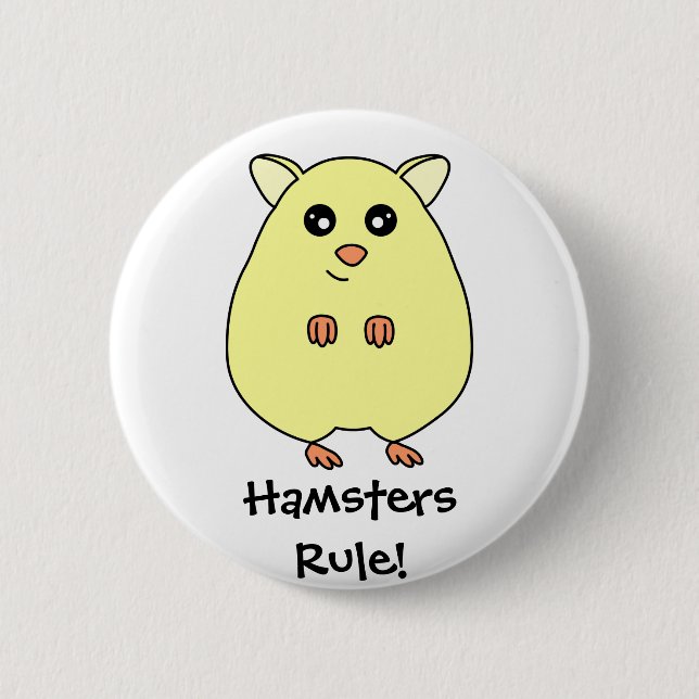 Niedlicher Cartoon-Hamster-Regel-Knopf Button (Vorderseite)