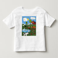 Niedlicher Cartoon Happy Barnyard Tiere Szene