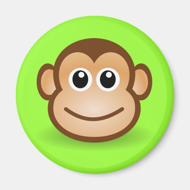 Niedlicher Cartoon Happy Monkey Face Magnet (Vorne)