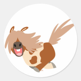 Niedlicher Cartoon Happy Pinto Pony Aufkleber