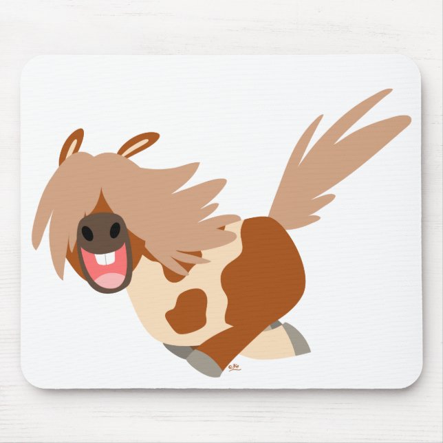 Niedlicher Cartoon Happy Pinto Pony mousepad (Vorne)