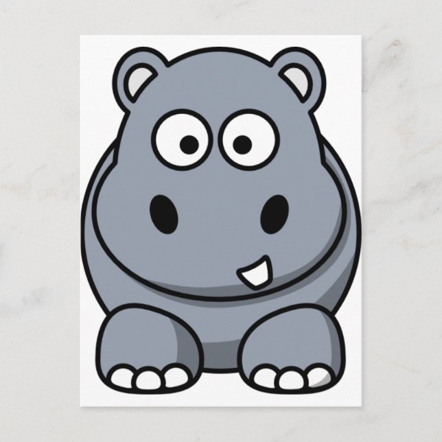 Niedlicher Cartoon Hippo Postkarte (Vorderseite)