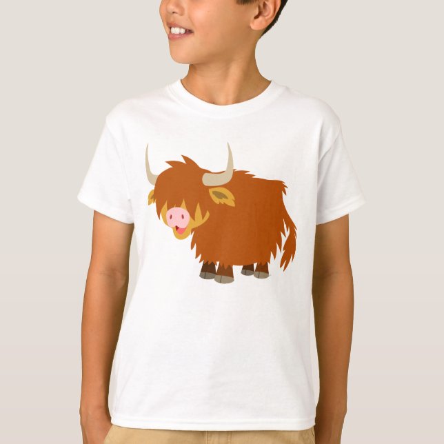 Niedlicher Cartoon-Hochland-Kuh-KinderT - Shirt (Vorderseite)