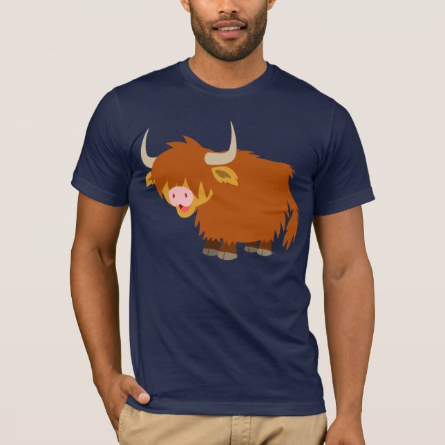Niedlicher Cartoon-Hochland-Kuh-T - Shirt (Vorderseite)