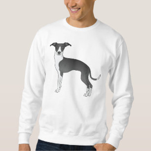 Niedlicher Cartoon-Hund aus Schwarz-Weiß Sweatshirt