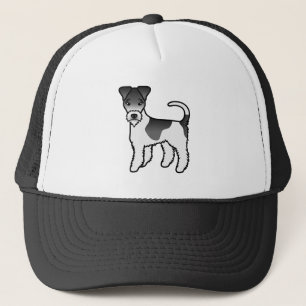 Niedlicher Cartoon-Hund aus schwarzem und weißem D Truckerkappe