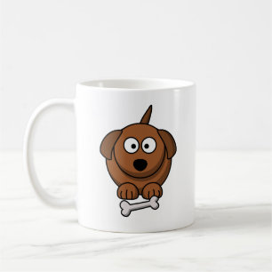 Niedlicher Cartoon Hund mit Knochen Kaffeetasse