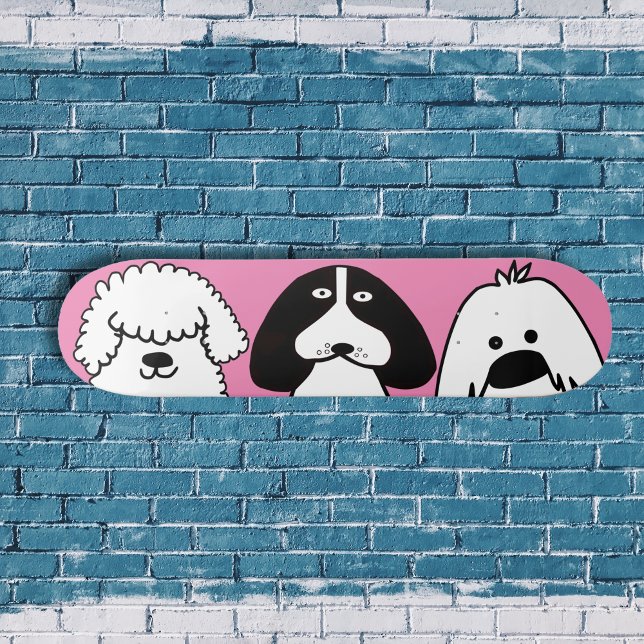 Niedlicher Cartoon Hund Spielerisches Design Skateboard (Von Creator hochgeladen)