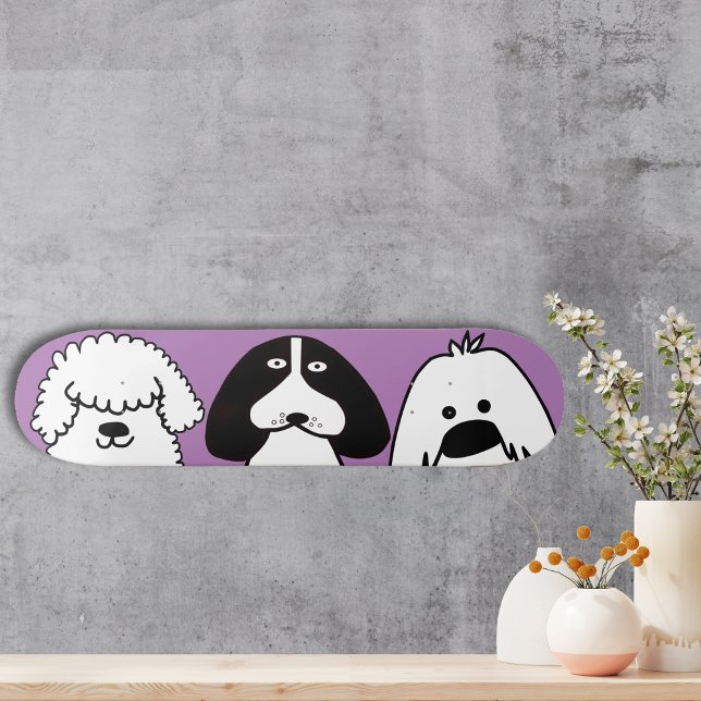 Niedlicher Cartoon Hund Spielerisches Design Skateboard (Von Creator hochgeladen)