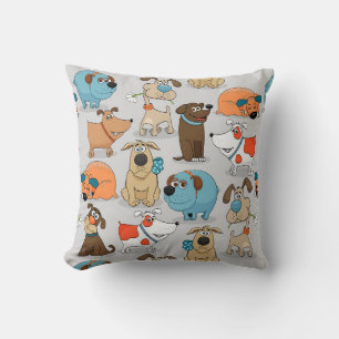 Niedlicher Cartoon Hunde und Welpen Kissen