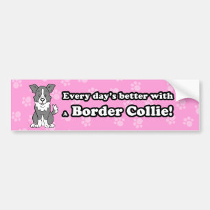 Niedlicher Cartoon-Hundegrenzcollie-Autoaufkleber Autoaufkleber