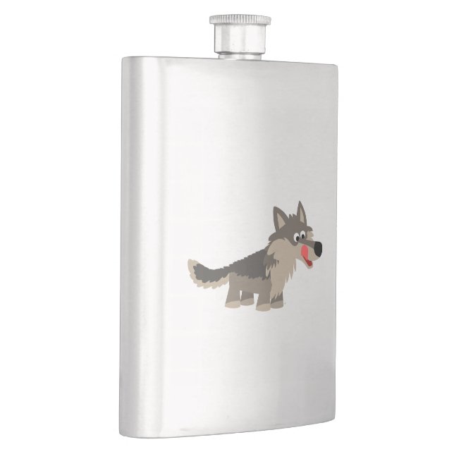 Niedlicher Cartoon Hungerfestungen Wolf Classic Fl Flachmann (Rechts)
