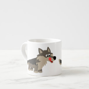 Niedlicher Cartoon Hungerfestungen Wolf Espresso T Espressotasse