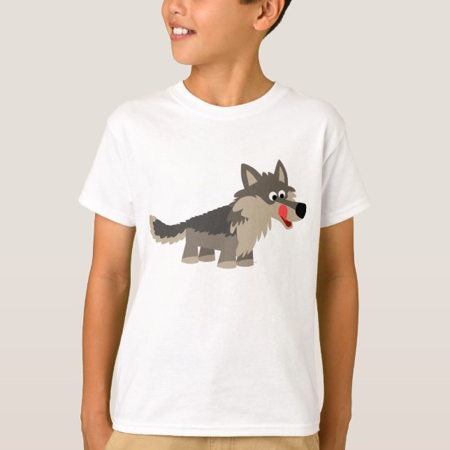 Niedlicher Cartoon Hungerfestungen Wolf Kinder T - T-Shirt (Vorderseite)