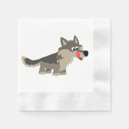 Niedlicher Cartoon Hungerwolf Paper Napkins Serviette