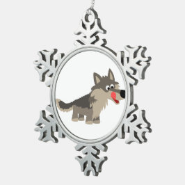 Niedlicher Cartoon Hungry Wolf Pewter Ornament
