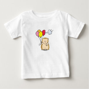 Niedlicher Cartoon-Igel mit farbenfrohen Luftballo Baby T-shirt