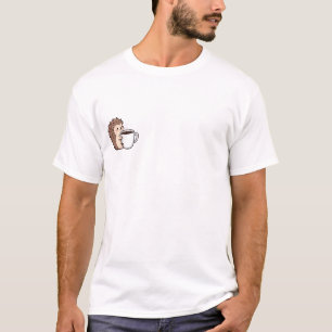 Niedlicher Cartoon-Igel mit Kaffee T-Shirt