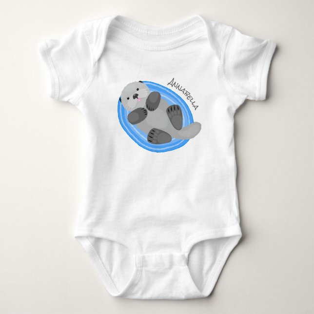Niedlicher Cartoon-Illustrator Baby Strampler (Vorderseite)