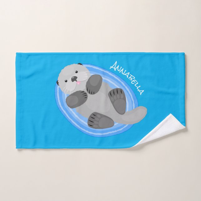 Niedlicher Cartoon-Illustrator Badhandtuch Set (Handtuch)