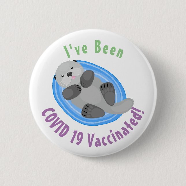 Niedlicher Cartoon-Illustrator Button (Vorderseite)