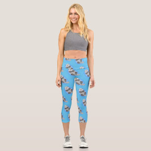 Niedlicher Cartoon-Illustrator Capri Leggings