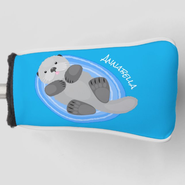 Niedlicher Cartoon-Illustrator Golf Headcover (Vorderseite)
