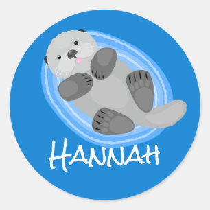 Niedlicher Cartoon-Illustrator Runder Aufkleber