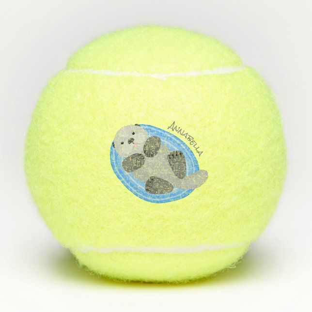Niedlicher Cartoon-Illustrator Tennisbälle (Vorderseite)