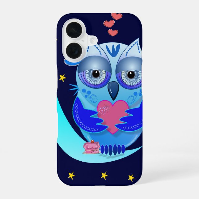 Niedlicher Cartoon im Fall der Liebe iPhone 16 Hülle (Rückseite)