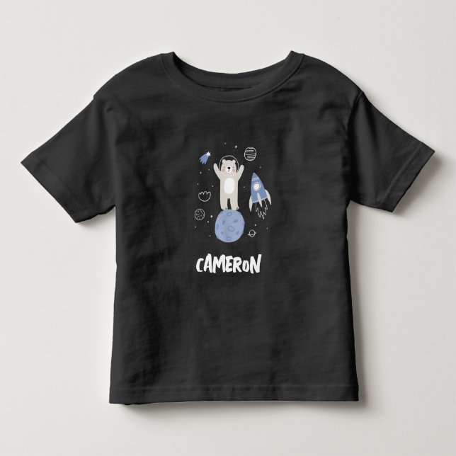 Niedlicher Cartoon im Weltraum Kleinkind T-shirt (Vorderseite)
