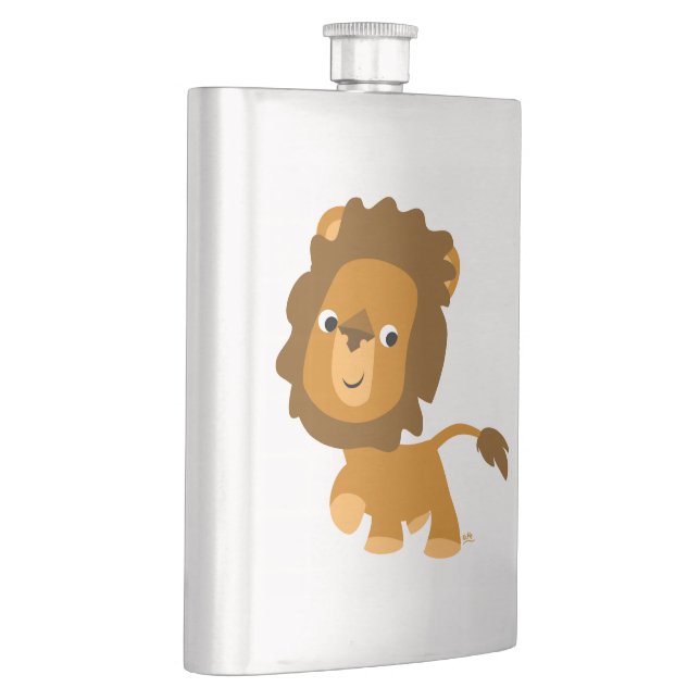 Niedlicher Cartoon Inhalt Lion Classic Flasche Flachmann (Rechts)
