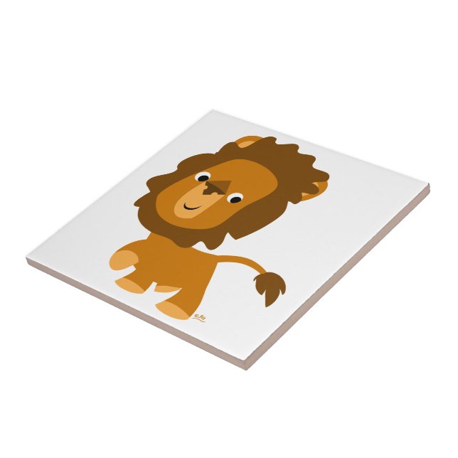 Niedlicher Cartoon Inhalt Lion Tile Fliese (Seite)