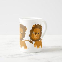 Niedlicher Cartoon Inhalt Löwenknochen China Tasse