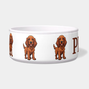 Niedlicher Cartoon Irish Setter personalisieren Napf