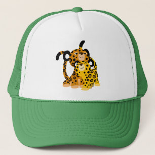 Niedlicher Cartoon Jaguars in Liebe Hat Truckerkappe
