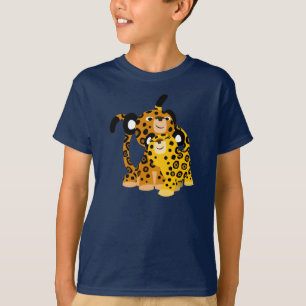 Niedlicher Cartoon Jaguars in Liebe Kinder T - Shi T-Shirt