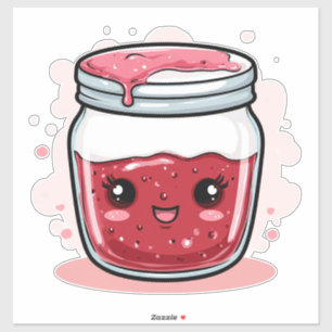 Niedlicher Cartoon Jar Berry Jam mit Happy Express Aufkleber