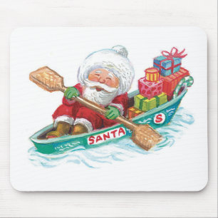 Niedlicher Cartoon Jolly Santa Claus in einem Rude Mousepad