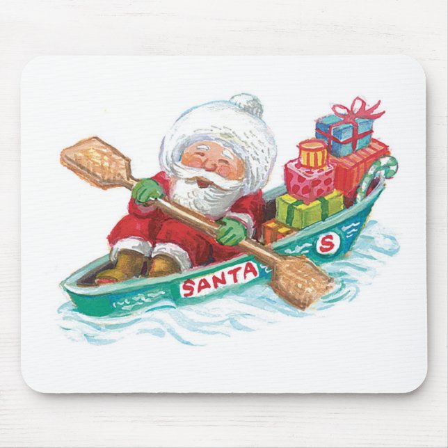 Niedlicher Cartoon Jolly Santa Claus in einem Rude Mousepad (Vorne)
