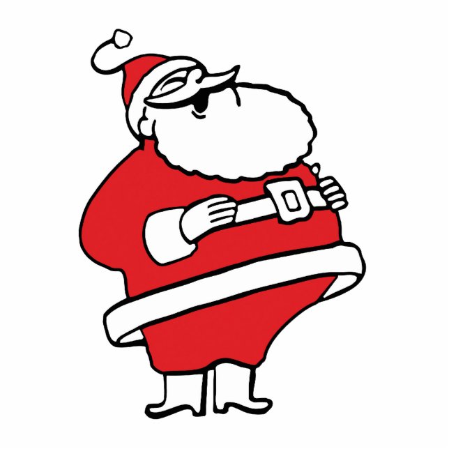 Niedlicher Cartoon Jolly Santa Claus Laughing Ho H Fotoskulptur Ornament (Vorne)