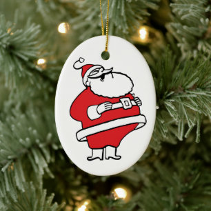 Niedlicher Cartoon Jolly Santa Claus Laughing Ho H Keramik Ornament